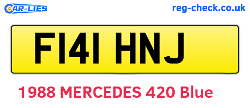F141HNJ are the vehicle registration plates.