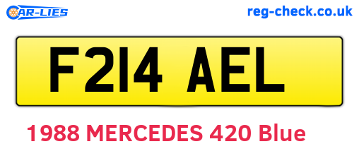 F214AEL are the vehicle registration plates.