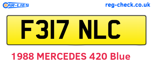 F317NLC are the vehicle registration plates.