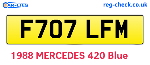 F707LFM are the vehicle registration plates.