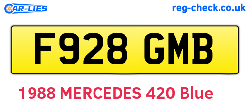 F928GMB are the vehicle registration plates.