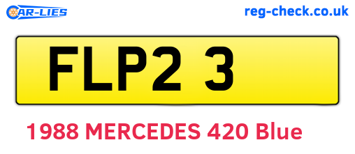 FLP23 are the vehicle registration plates.