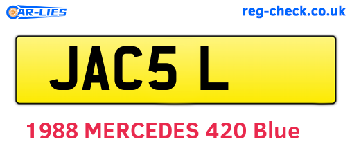 JAC5L are the vehicle registration plates.