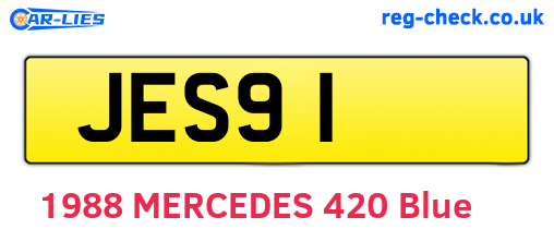 JES91 are the vehicle registration plates.