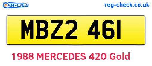 MBZ2461 are the vehicle registration plates.