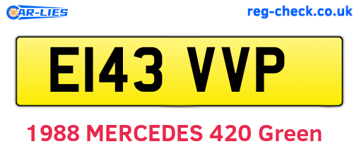E143VVP are the vehicle registration plates.