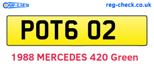POT602 are the vehicle registration plates.