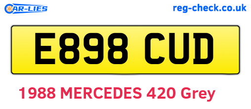 E898CUD are the vehicle registration plates.