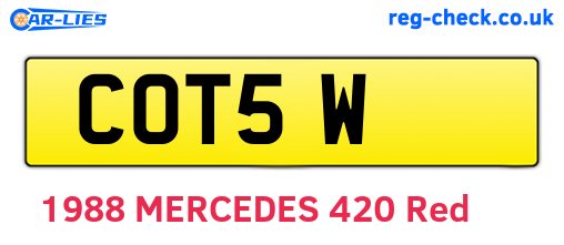 COT5W are the vehicle registration plates.
