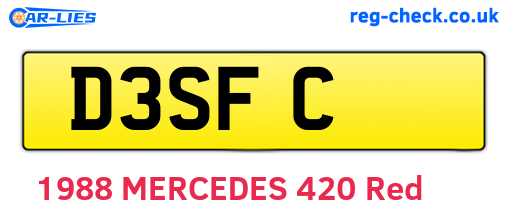D3SFC are the vehicle registration plates.