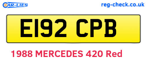 E192CPB are the vehicle registration plates.