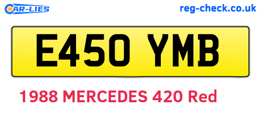 E450YMB are the vehicle registration plates.