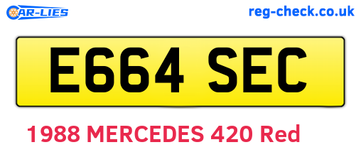 E664SEC are the vehicle registration plates.