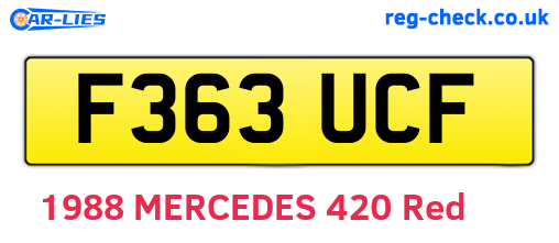 F363UCF are the vehicle registration plates.