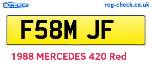 F58MJF are the vehicle registration plates.