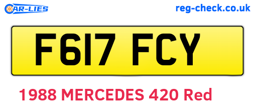 F617FCY are the vehicle registration plates.
