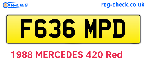 F636MPD are the vehicle registration plates.
