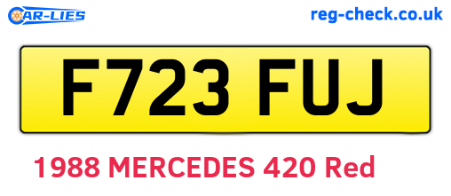 F723FUJ are the vehicle registration plates.