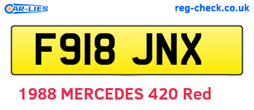 F918JNX are the vehicle registration plates.