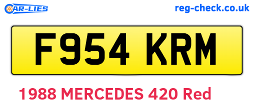 F954KRM are the vehicle registration plates.