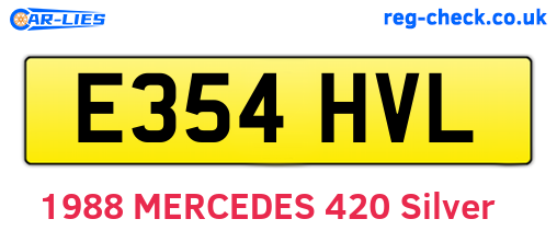 E354HVL are the vehicle registration plates.