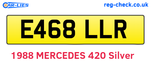 E468LLR are the vehicle registration plates.