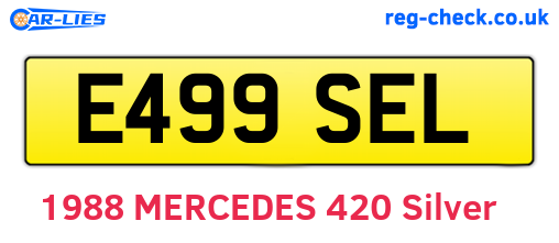 E499SEL are the vehicle registration plates.