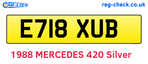 E718XUB are the vehicle registration plates.