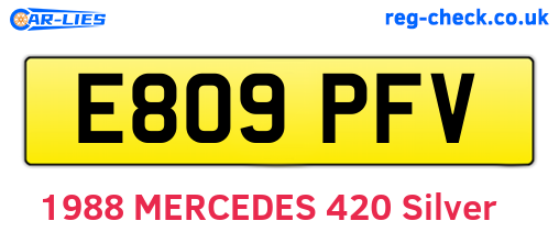 E809PFV are the vehicle registration plates.