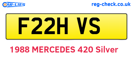 F22HVS are the vehicle registration plates.