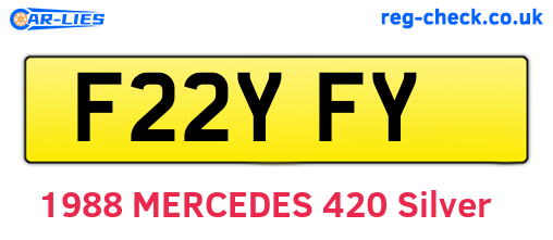 F22YFY are the vehicle registration plates.