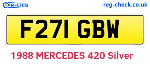 F271GBW are the vehicle registration plates.