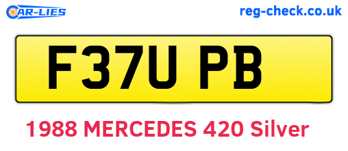 F37UPB are the vehicle registration plates.