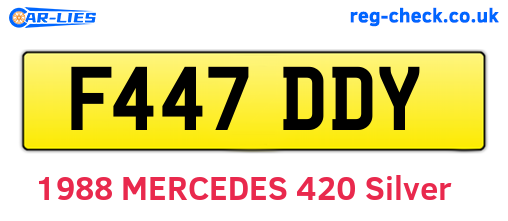 F447DDY are the vehicle registration plates.