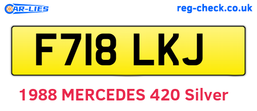 F718LKJ are the vehicle registration plates.