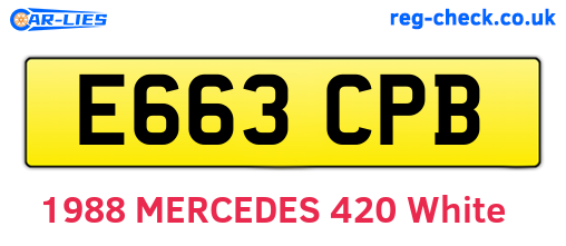 E663CPB are the vehicle registration plates.