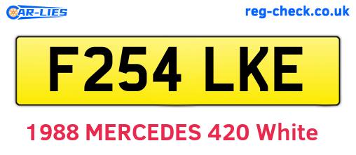 F254LKE are the vehicle registration plates.