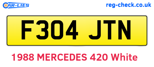 F304JTN are the vehicle registration plates.