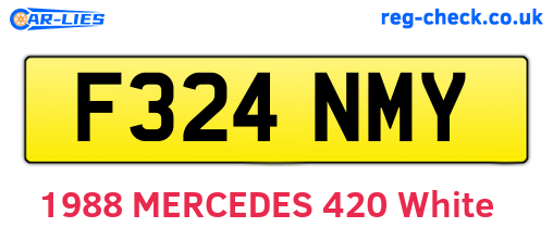 F324NMY are the vehicle registration plates.