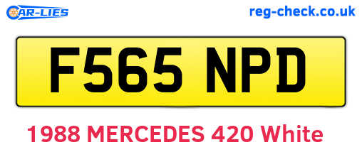 F565NPD are the vehicle registration plates.