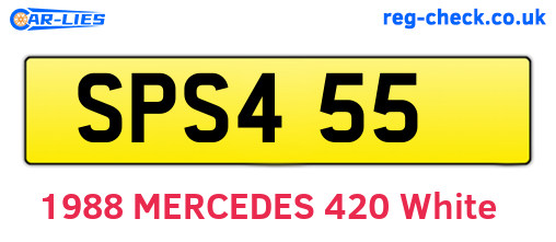 SPS455 are the vehicle registration plates.