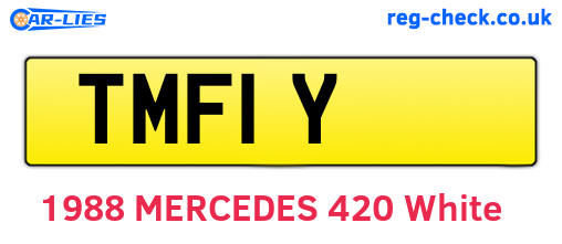 TMF1Y are the vehicle registration plates.