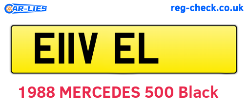 E11VEL are the vehicle registration plates.