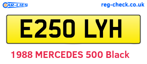 E250LYH are the vehicle registration plates.