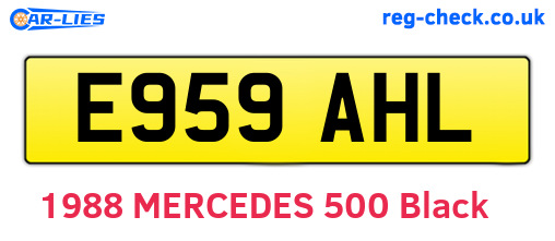 E959AHL are the vehicle registration plates.