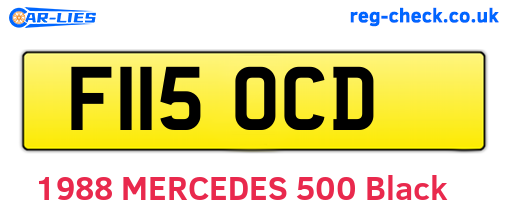 F115OCD are the vehicle registration plates.