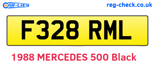 F328RML are the vehicle registration plates.