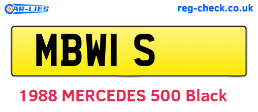 MBW1S are the vehicle registration plates.