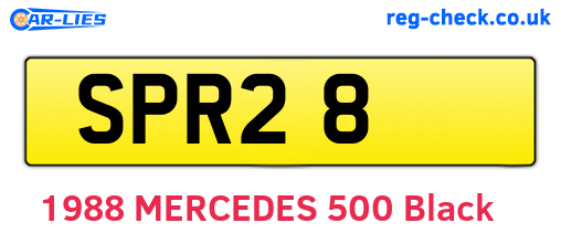 SPR28 are the vehicle registration plates.
