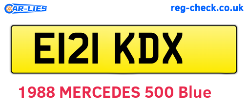 E121KDX are the vehicle registration plates.